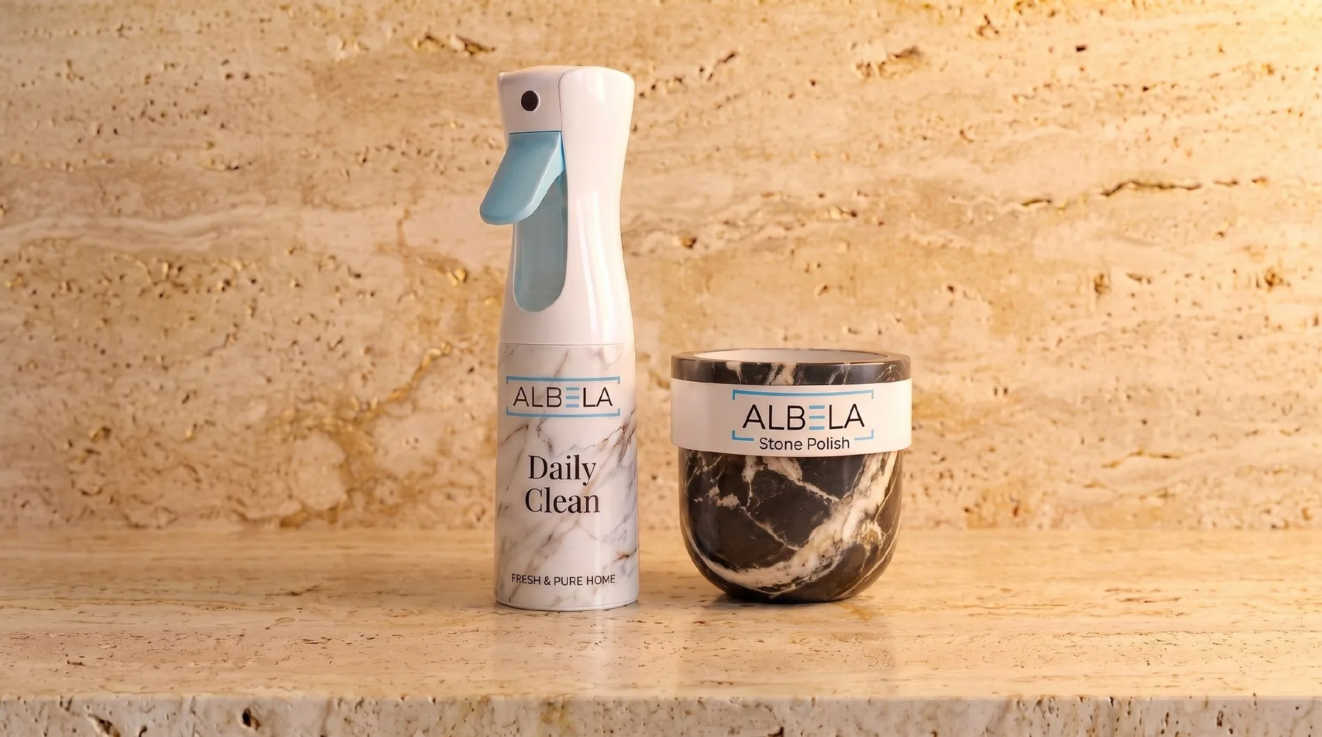 ALBELA Daily Clean и Stone Polish — средства для ежедневного ухода и глубокой очистки искусственного камня