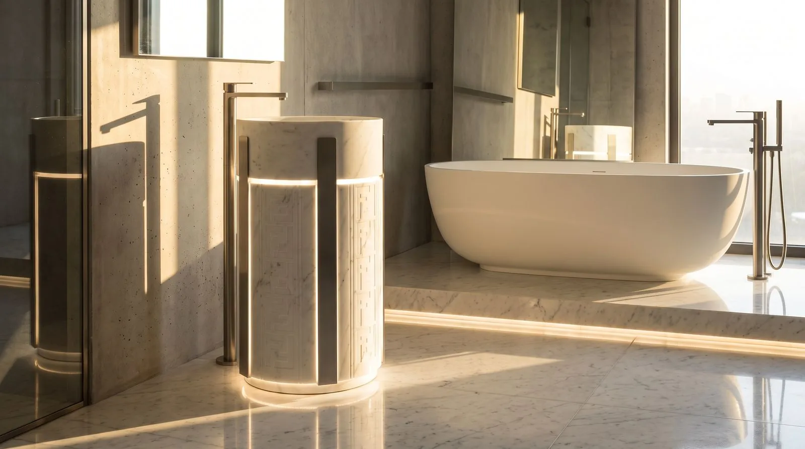 ALBELA ATHENS solid surface basin — Day