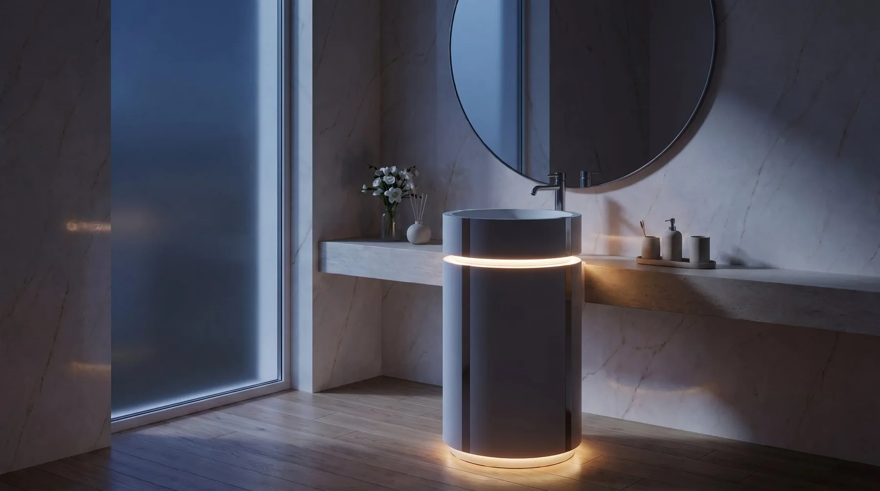 ALBELA HELSINKI solid surface basin — Night